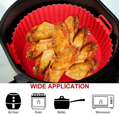 3 CANASTILLAS AIR FRYER HORNO MULTICOLOR – ACCESORIO PRÁCTICO PARA COCINAR